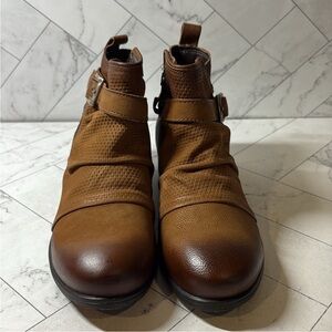 Miz Mooz Chestnut Ankle Booties with Buckle